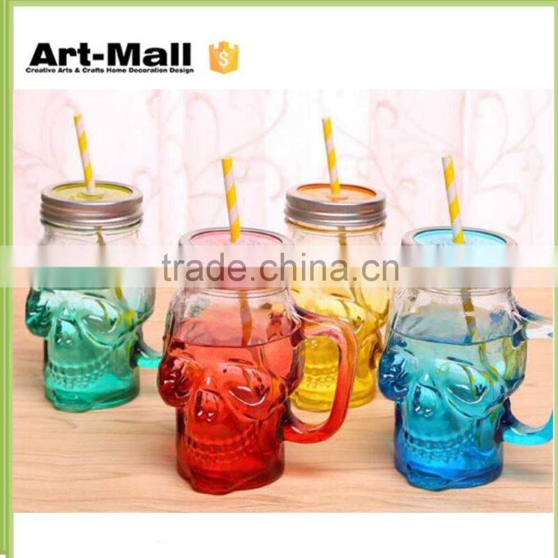 hot 2016 16oz clear glass embossed mason jar china products