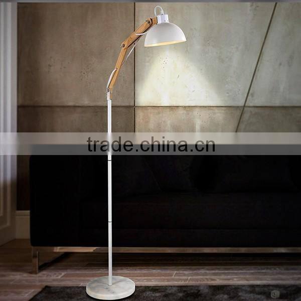 Wood and metal material floor lamp adjustable wooden floor lamp