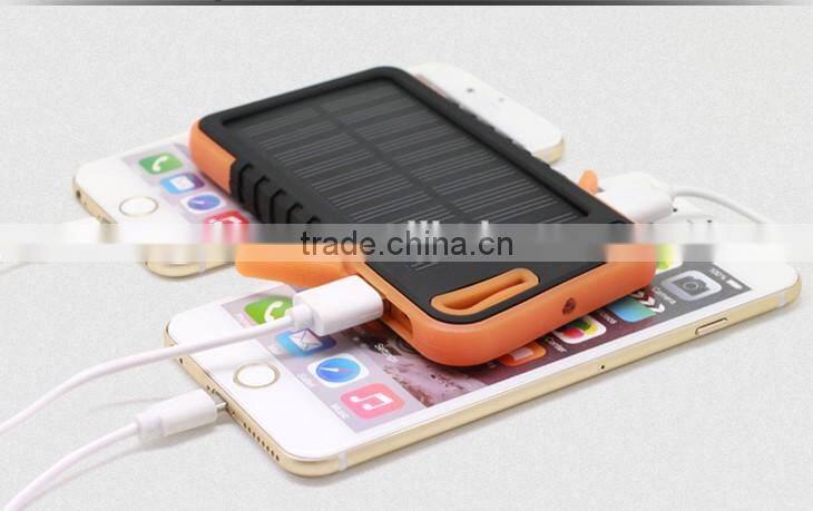 2015 hot products abs outdoor 2 years warranty fast chargeing universal solar waterproof power bank