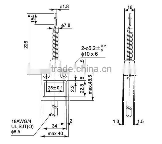 CNTD China Top Ten Selling 3meter Cable Flexible Rod with Metal Terminal Limit Switch Waterproof Electrical Switch (CZ-3169)