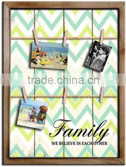Decorative wood wall photo showing frame
