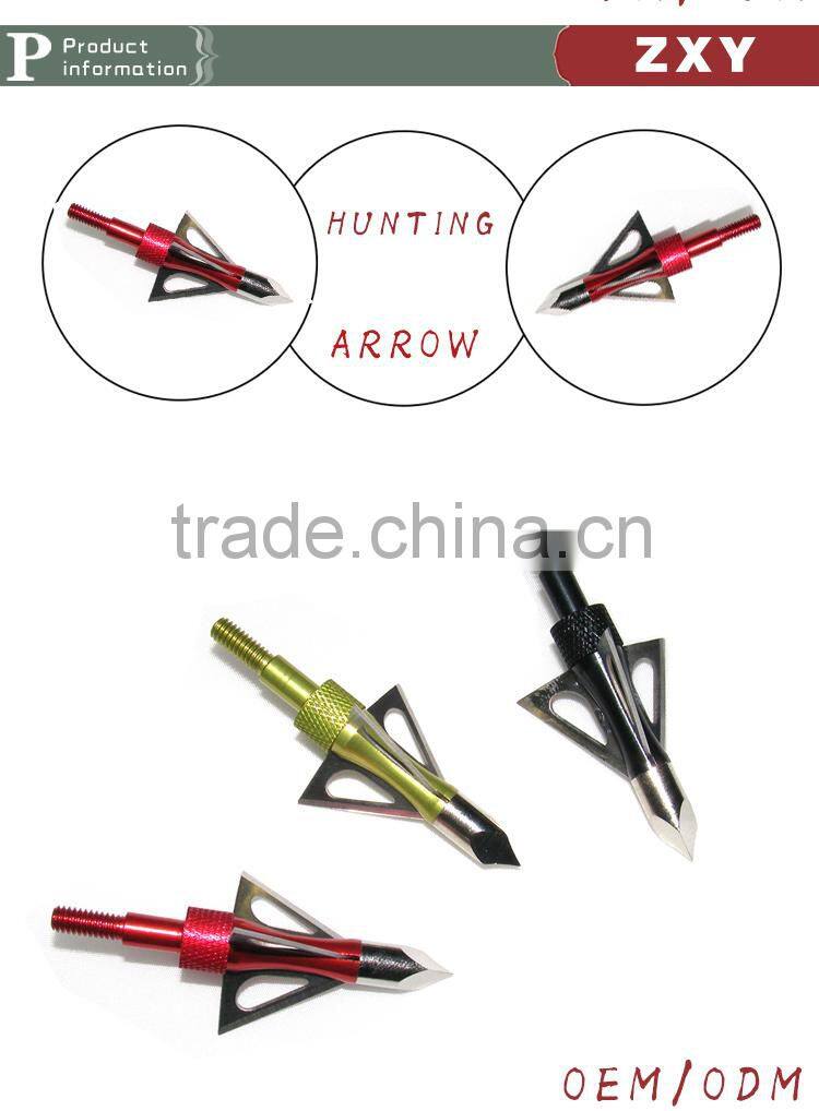 red Sharp Hunting Arrowheads, Stainless Steel Arrow Tips Arrowheads shape like Buffalo 100 grains Arrowheads