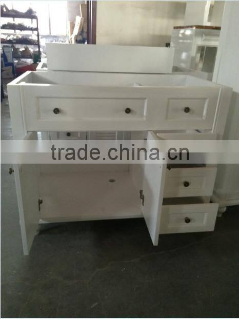 White bathroom cabinet/solid wood bathroom cabinet/wooden bathroom cabinet