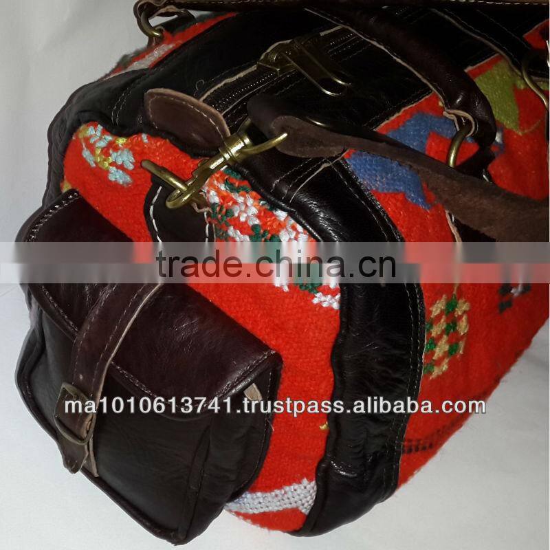 Handmade moroccan kilim bags and genuine leather