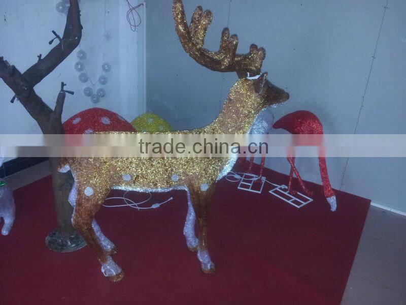 3D family set sika deer outdoor animals christmas lights motif light