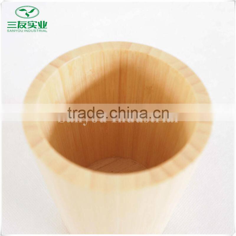 Round Natural Bamboo Brush Pot
