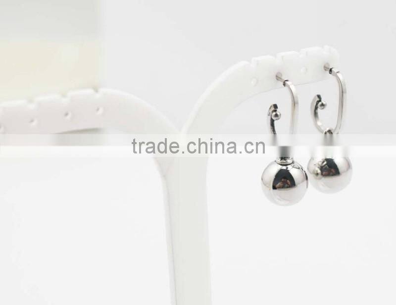 Silver Solid Stainless Steel Ball Pendant Fashion Earrings