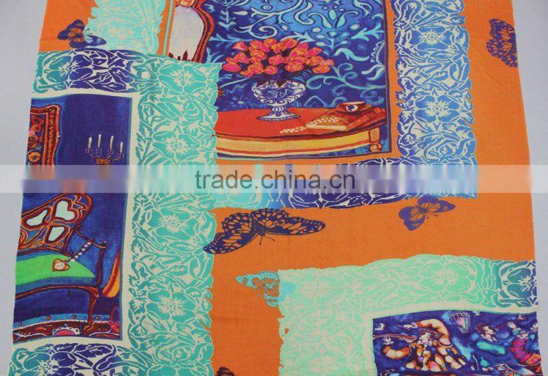 2015 wool High Quality Ladies Scarves with printed Design