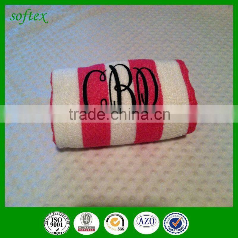 direct buy china cotton personalized striped monogrammed beach towel