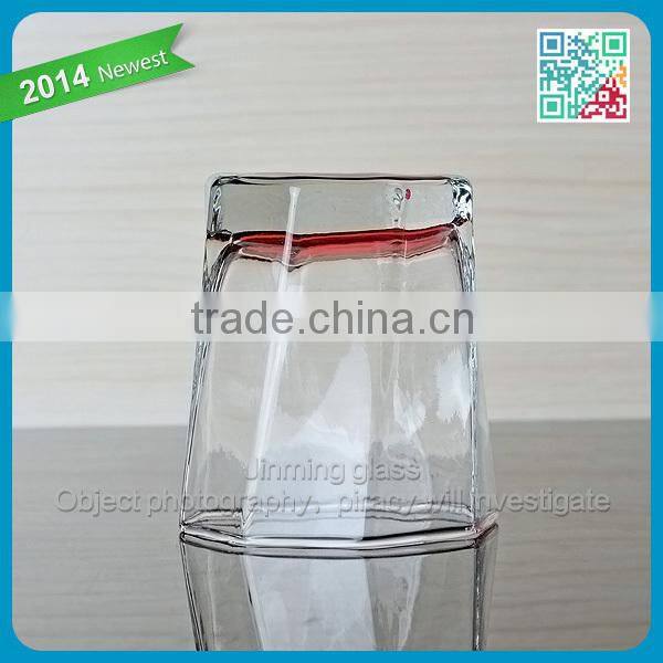 ZL785 glass beer steins red spuare shot cup whiskey glass