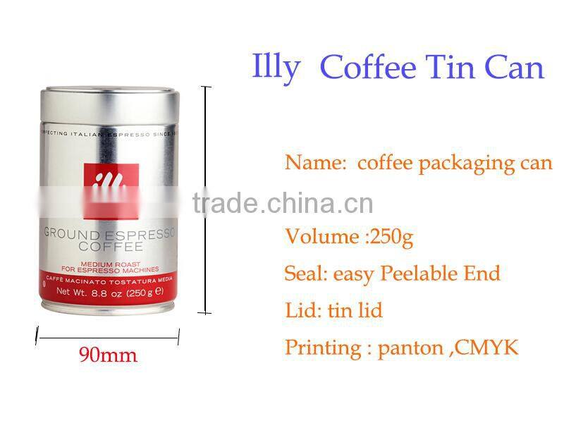 Food grade Empty Round Coffee Can/ coffee tin box/tin container for tea/coffee