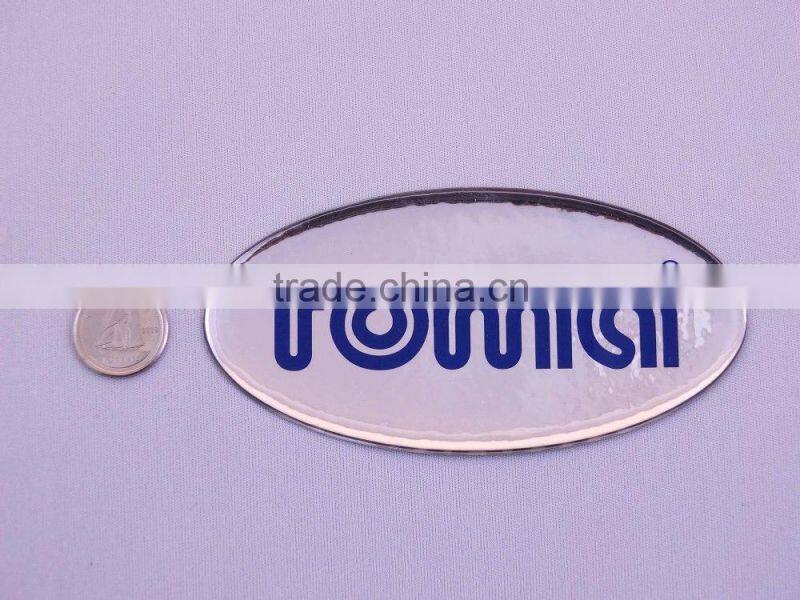 silver epoxy logo sticker with glue (M-EP306)