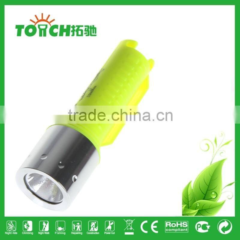 underwater diving flashlight super bright cre e T6 for 18650 battary super waterproof mini body diving led lamp