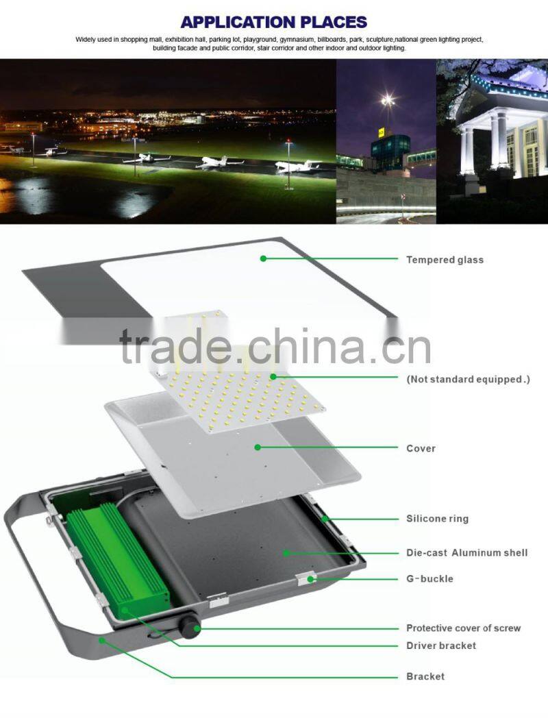 CE ROHS Approved 5 Years Warranty Free Lighting Design Meanwell Driver Nichia LED 2016 CE Rohs 130LM/W 150W LED Flood Lamp
