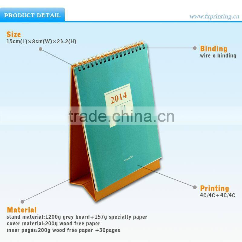 Hot Selling Cardboard Printable Lunar Fancy Desktop Calendar