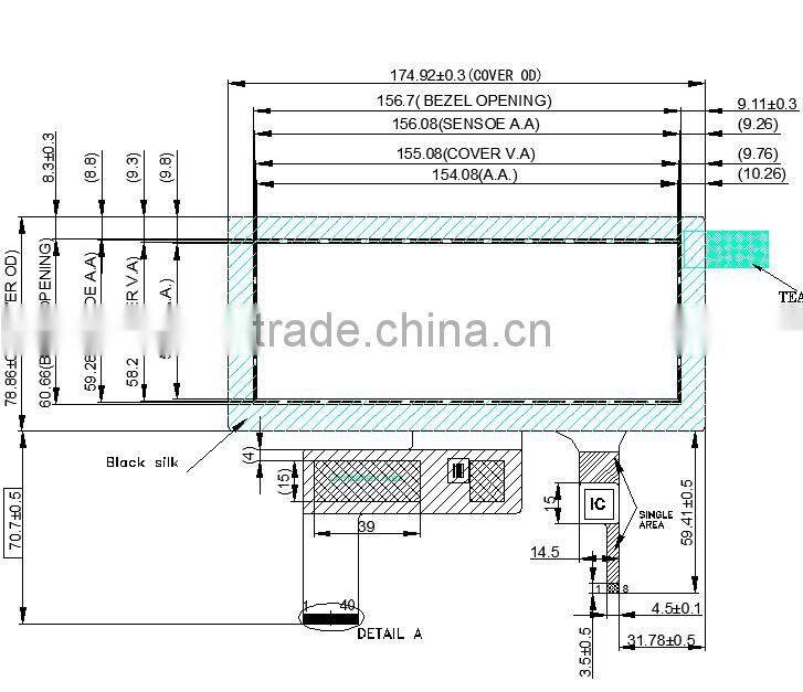 Top popular display monitor 6.5 inch lcd color panel with interface 800*320