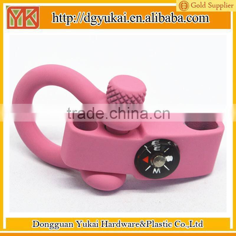 Yukai metal alloy colorful adjustable shackle clasp for paracord bracelet