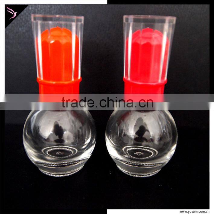 Glass nail polish glass bottles with caps and brushes