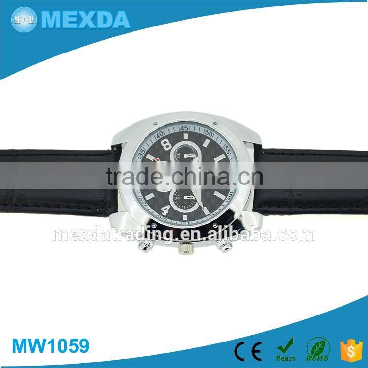 alloy leather band watch for men