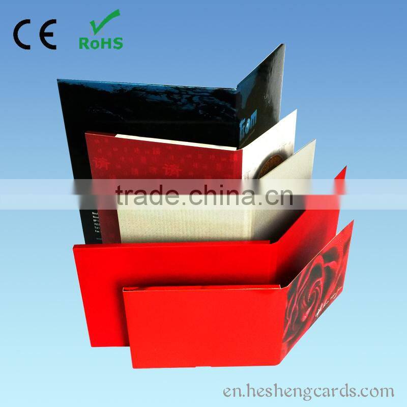 Custom Logo LCD splicing video brochure 650mAh built-in battery