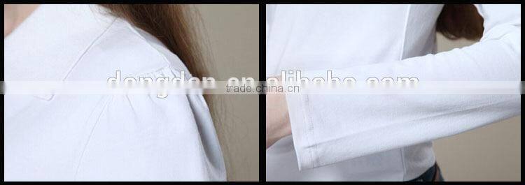 The lastest fashion long sleeve polo and long sleeve fitted cotton polo shirt or ladies long sleeve blouses with factory prices