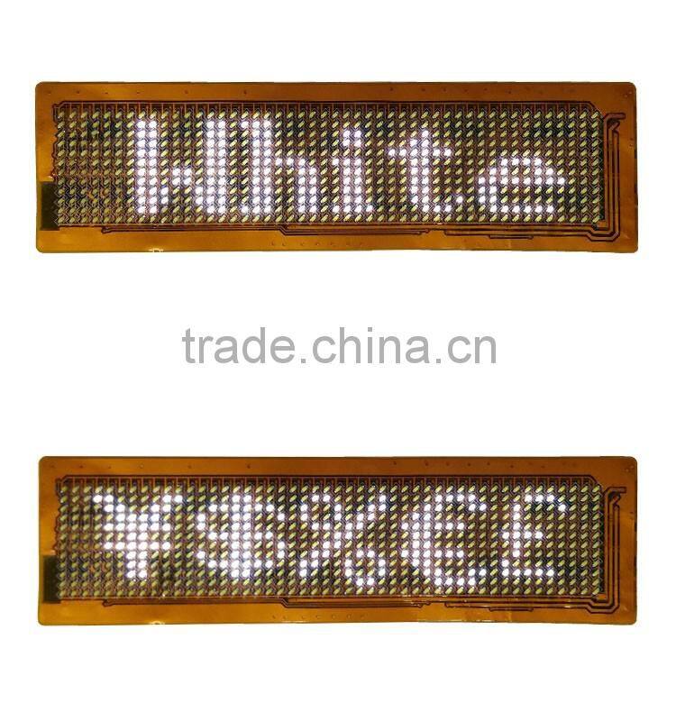 white color P3-12x48dot flexible programmable led scrolling sign with smartphone Bluetooth control