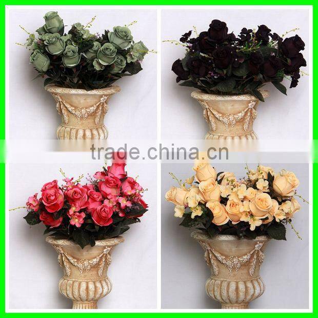 facrory wholesale 11 heads autumn artificial china fabric rose flower