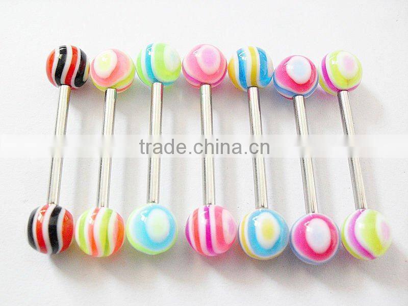 Rainbow Stainless Steel Tongue Ring