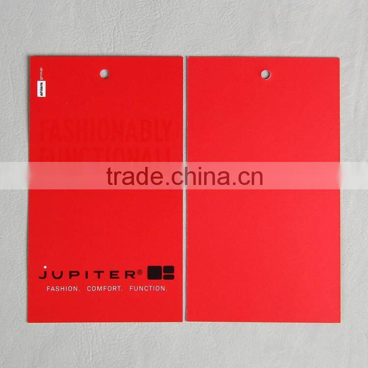 China custom red garment swing tag for latest design girls ' net dresses