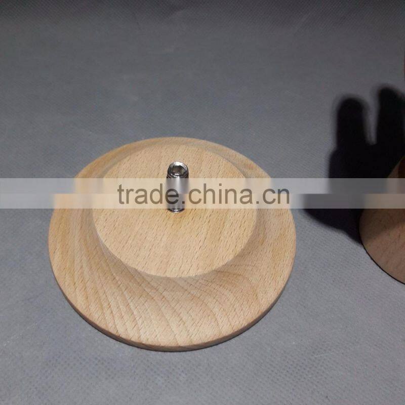 25cm height female left wooden hand beech wood with round wooden base an articulated hand