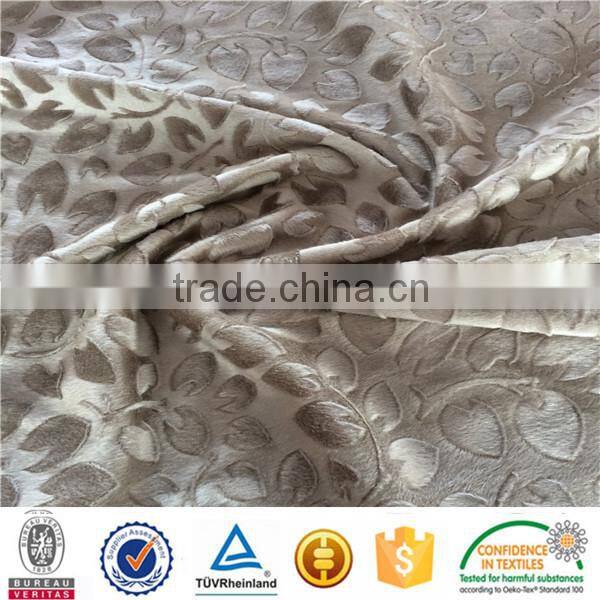 Shinning Emboss Anti Slip brushed Velboa Fabrics for sofa cover