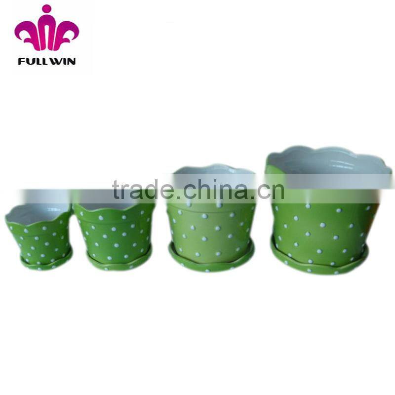 Large glazed ceramic garden pots
