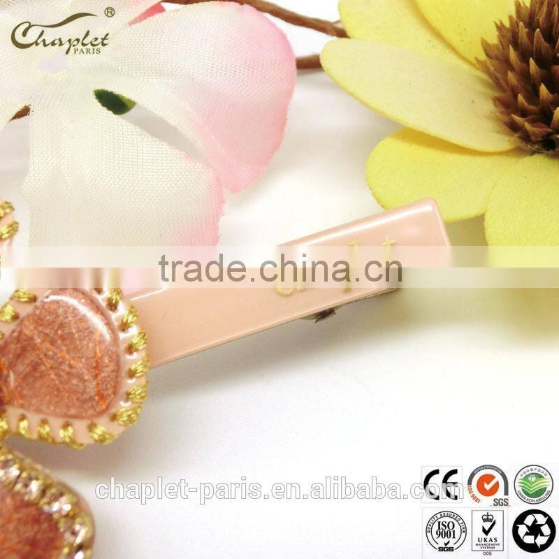 fancy girls colorful pearl flower hairgrip handmade cellulose acetate hair clip