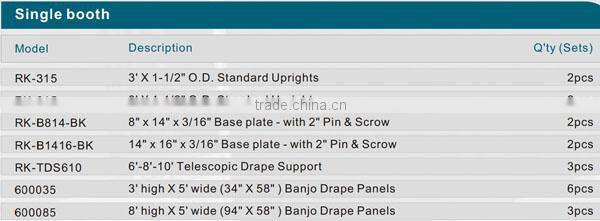 Wholesale RK new design portable Pipe and drape trade show booth exhibition display for sale