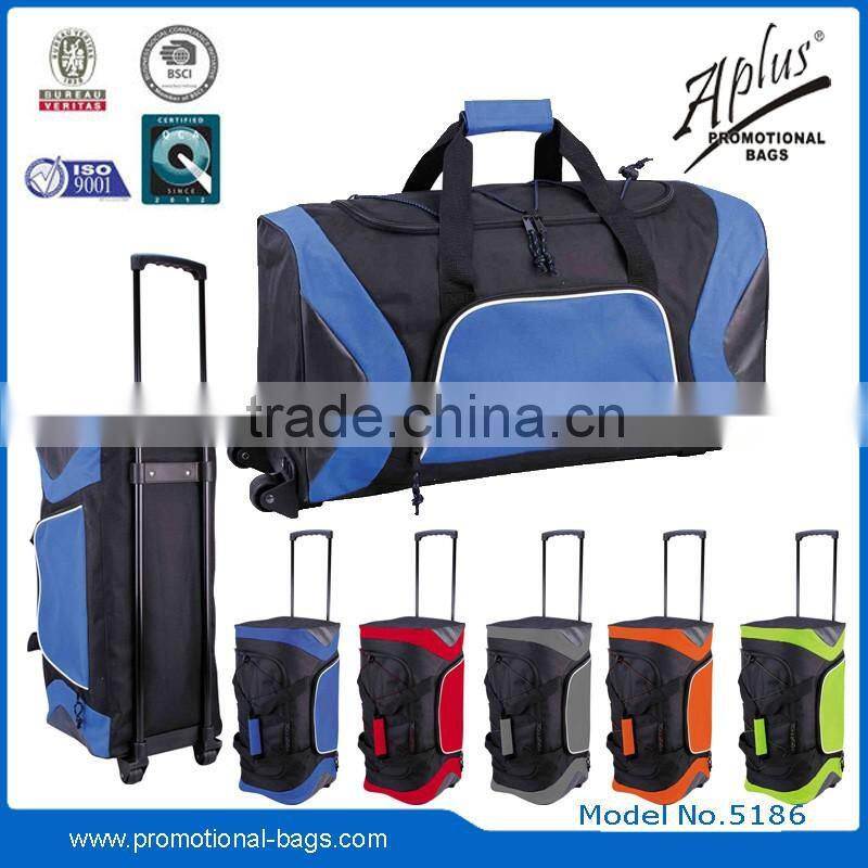 Factory PP piping trim body outer shell travel trolley duffel bag