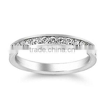factory direct supply girl's Stainless steel crystal ring