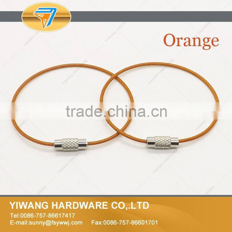 Outdoor Hiking Bright Green Stainless Steel Wire Key Ring