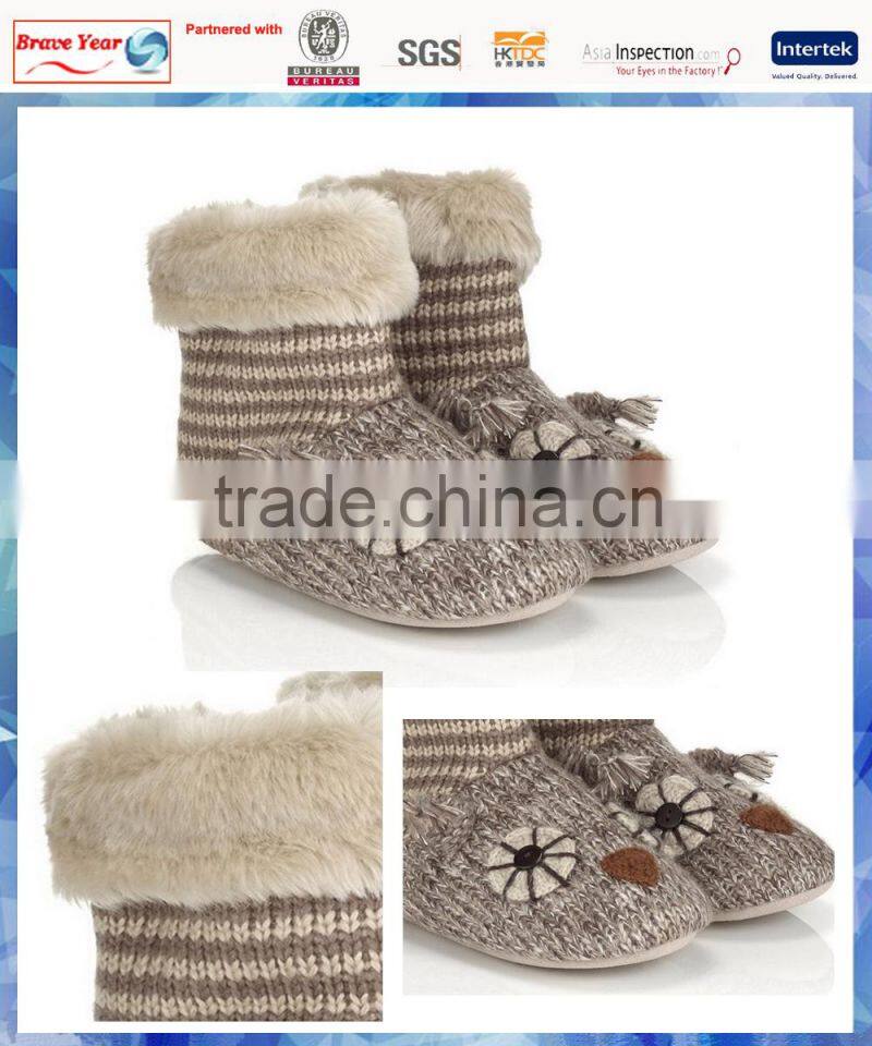 owl knit girls fancy boots button eyes