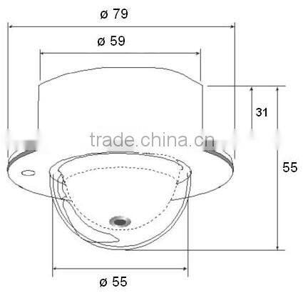 Vandalproof Embeded Mini Dome Camera For Inside Car / Lift And Taxi