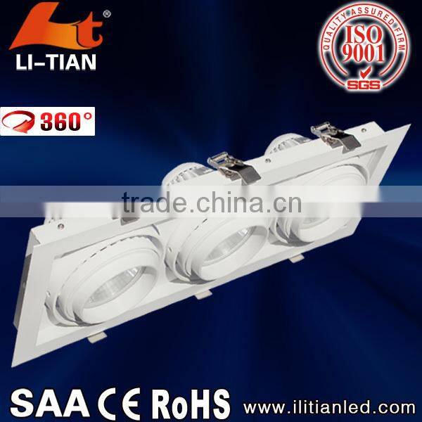 20w 30w 40w 60w 90w adjustable recessed rectangle led grille light