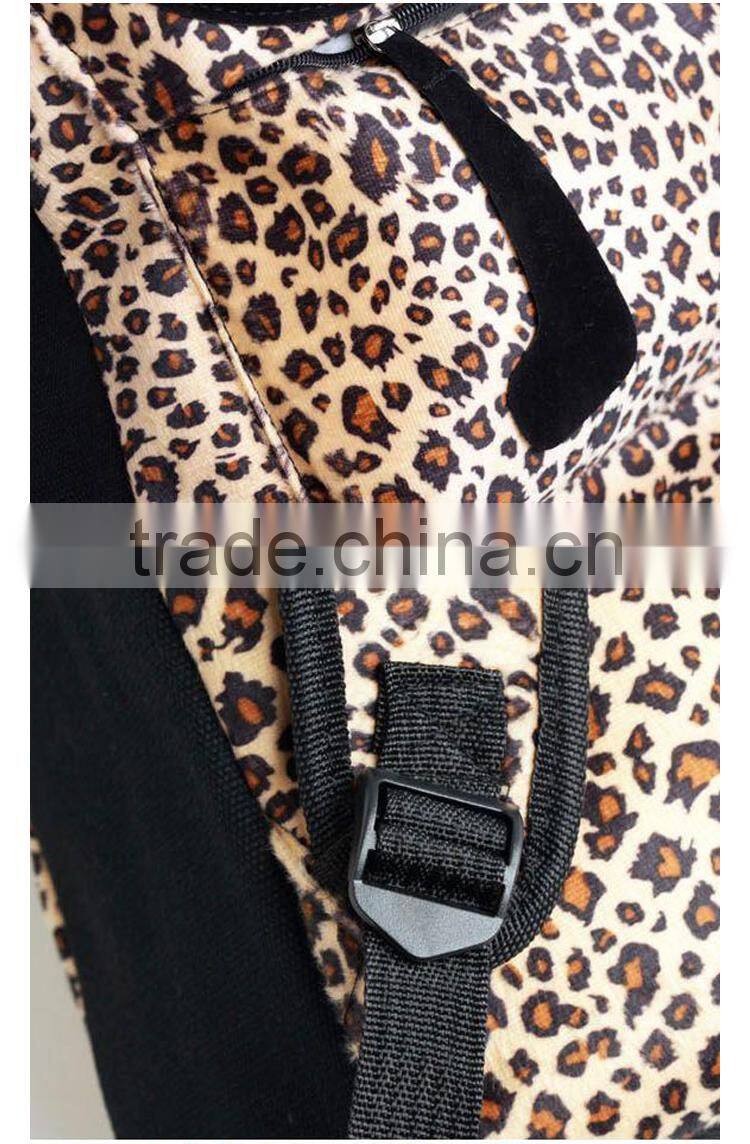 New Fashion Women Backpacks Lovely Beard Vintage Leopard Bag European and American Style PU Leather Backpacks