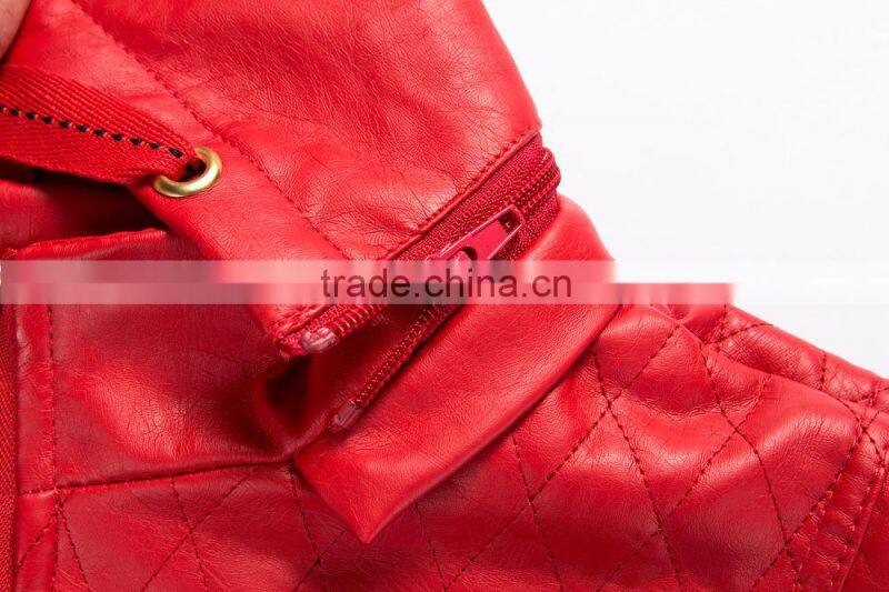 New style quilting jacket customized women's PU leather jacket