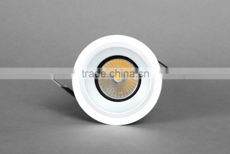 Adjustable White 6w 9w 13W COB LED downlight with silver reflector