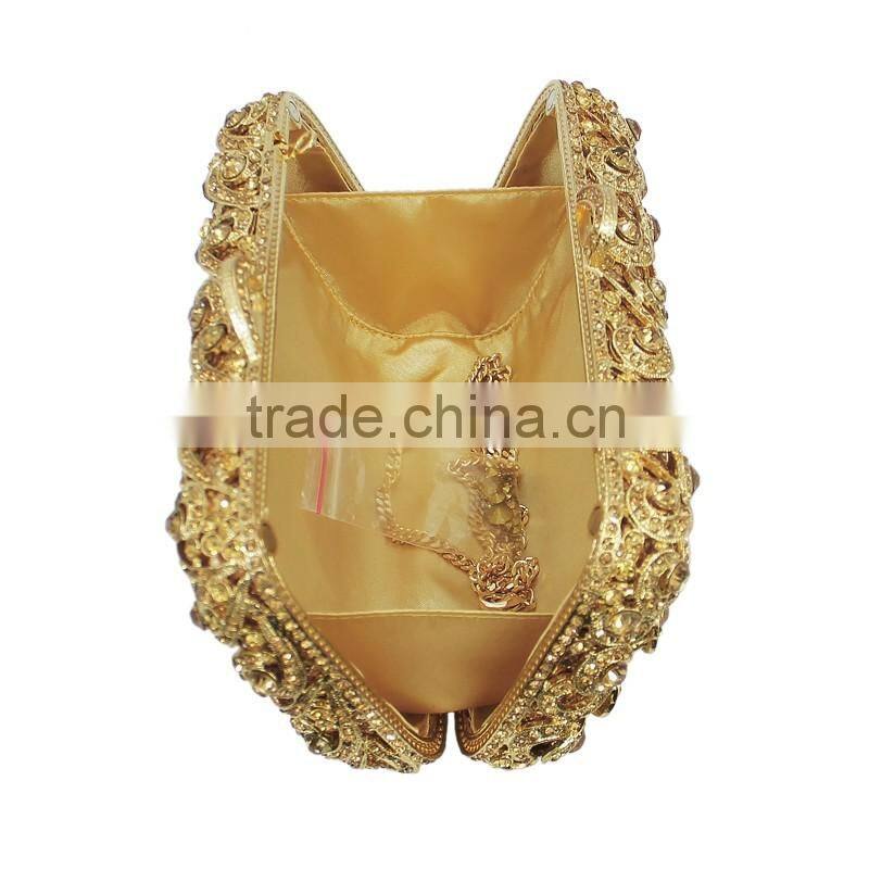 gold crystal rhinestone elegant wedding diamante ladies clutch evening bag (88161A-GG)
