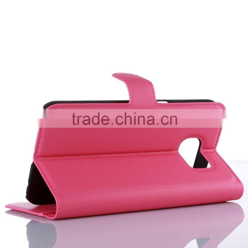 Hot Selling Ultra Thin Lichee PU Leather Case Wallet Folio Flip Cover for Samsung GALAXY S7 edge