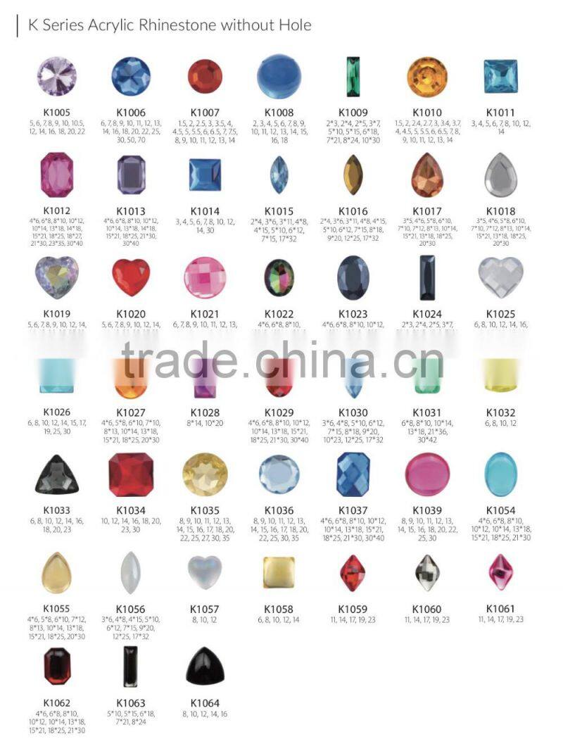 New Arrival Colorful Round Shape Garment Accessories Acrylic Stones