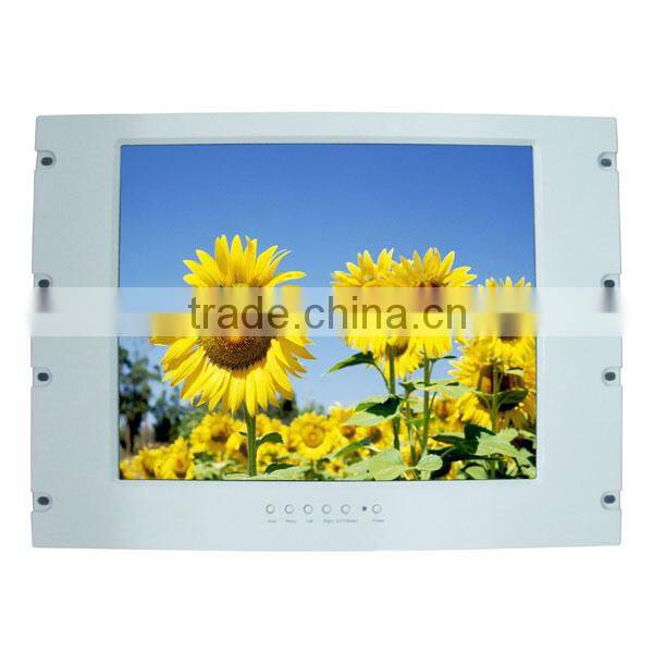 Front plate IP65 17inch Rack Mount Industrial LCD Mnitor with vandal-proof or anti-glare protective glass