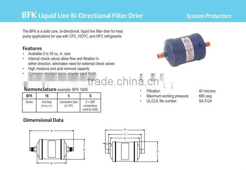 BFK084S Refrigerator liquid line bi-directional filter drier