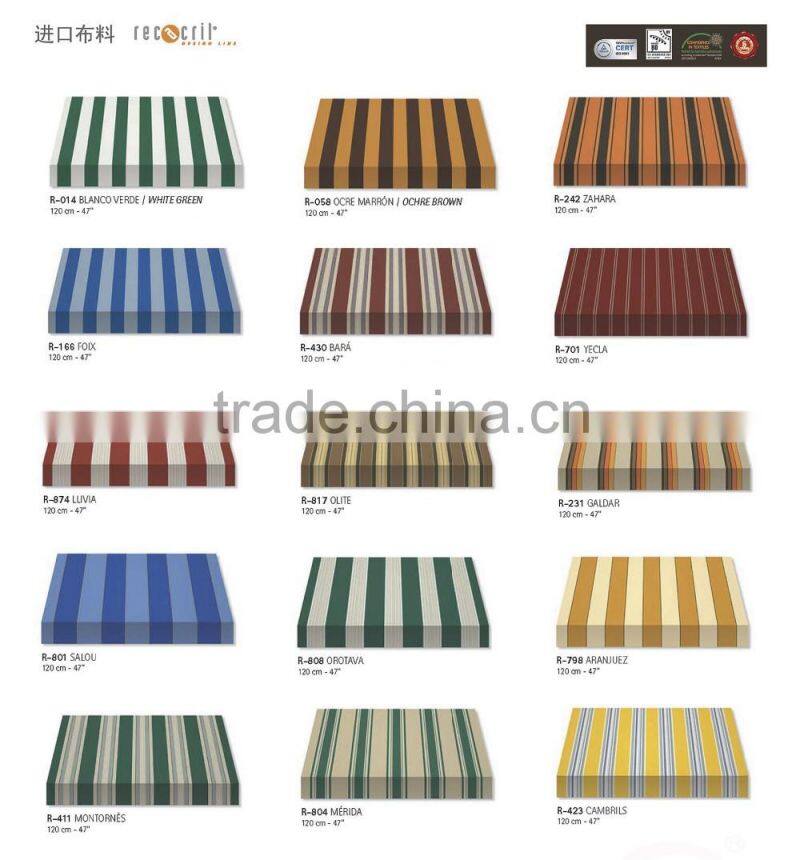 Outdoor retractable aluminium awning