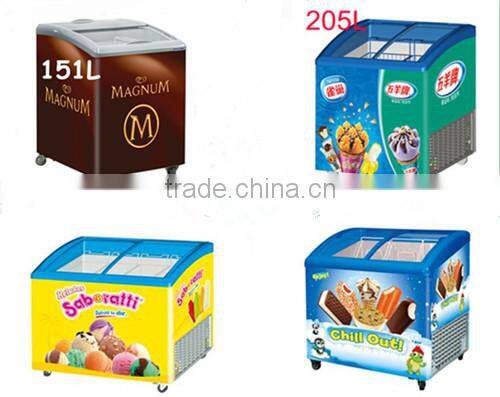 Best seller sliding glass door chest ice cream freezer
